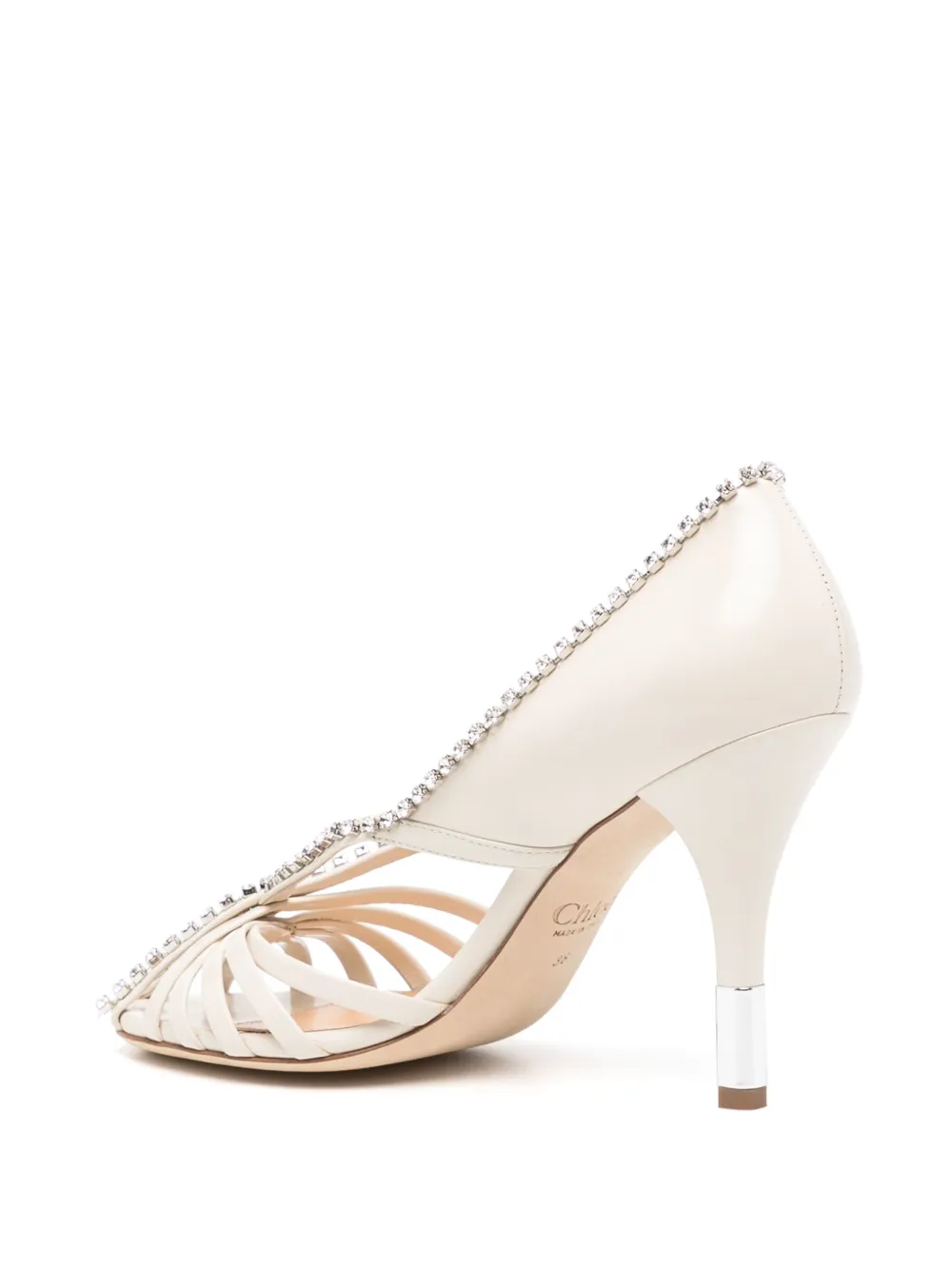 Chloé crystal-embellished pumps White