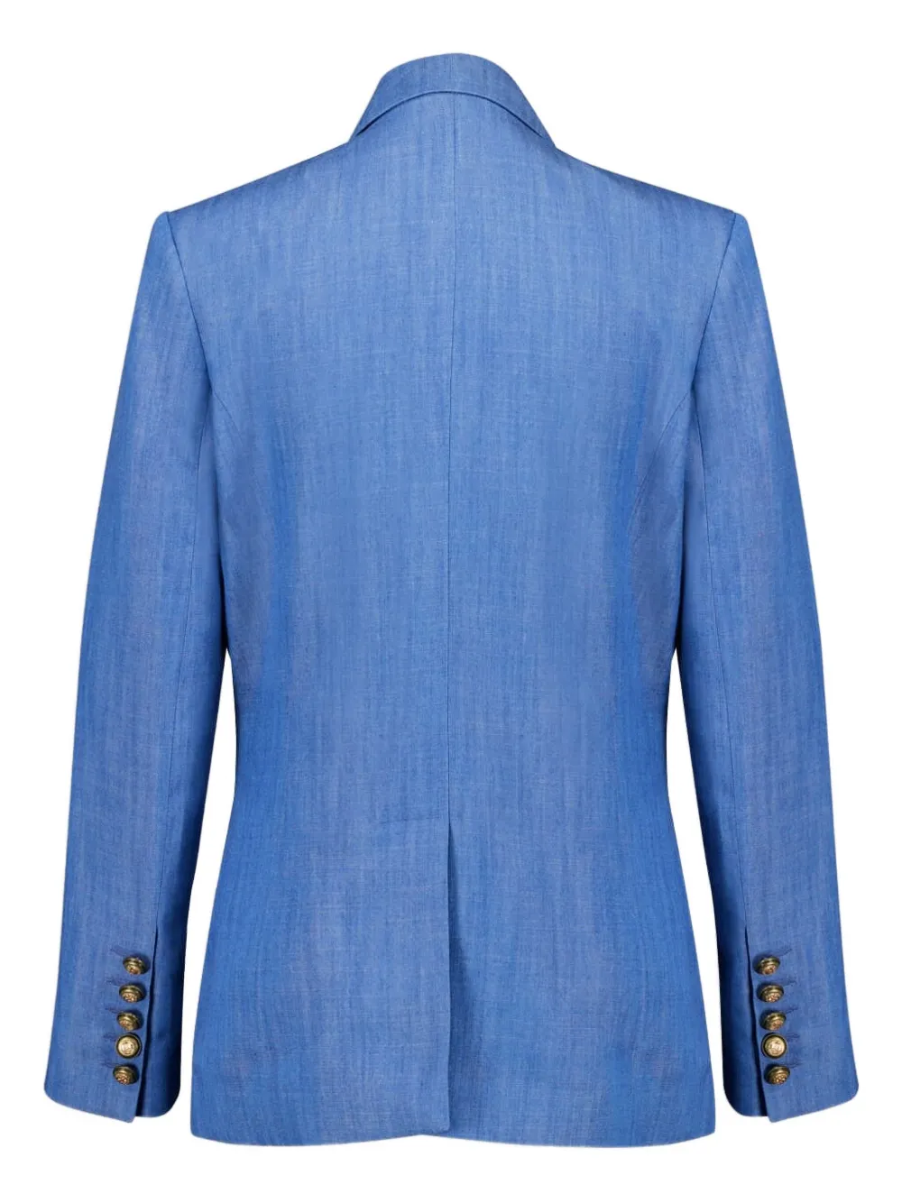 Paula Silk-lapel Double-breasted Blazer In Blue