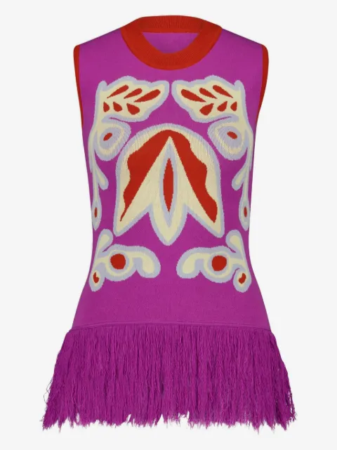 PAULA Tina Bellflower jacquard tank top
