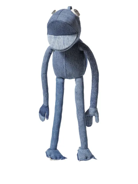 Readymade peluche de rana en mezclilla