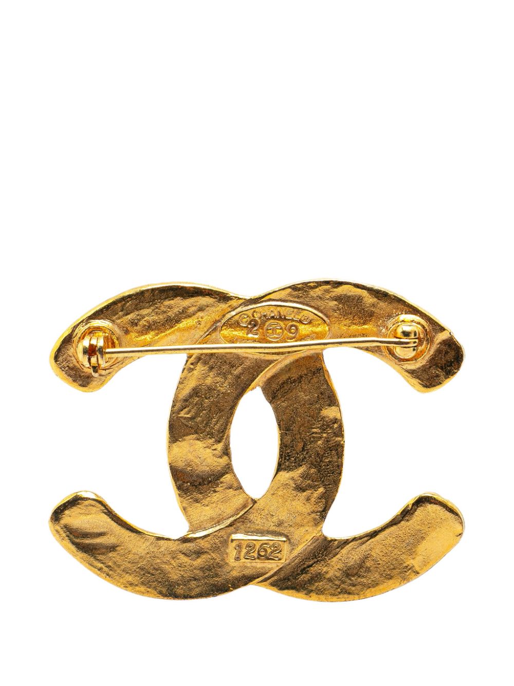 CHANEL Pre-Owned 1980-1990 Gold Plated CC Brooch costume brooch - Goud