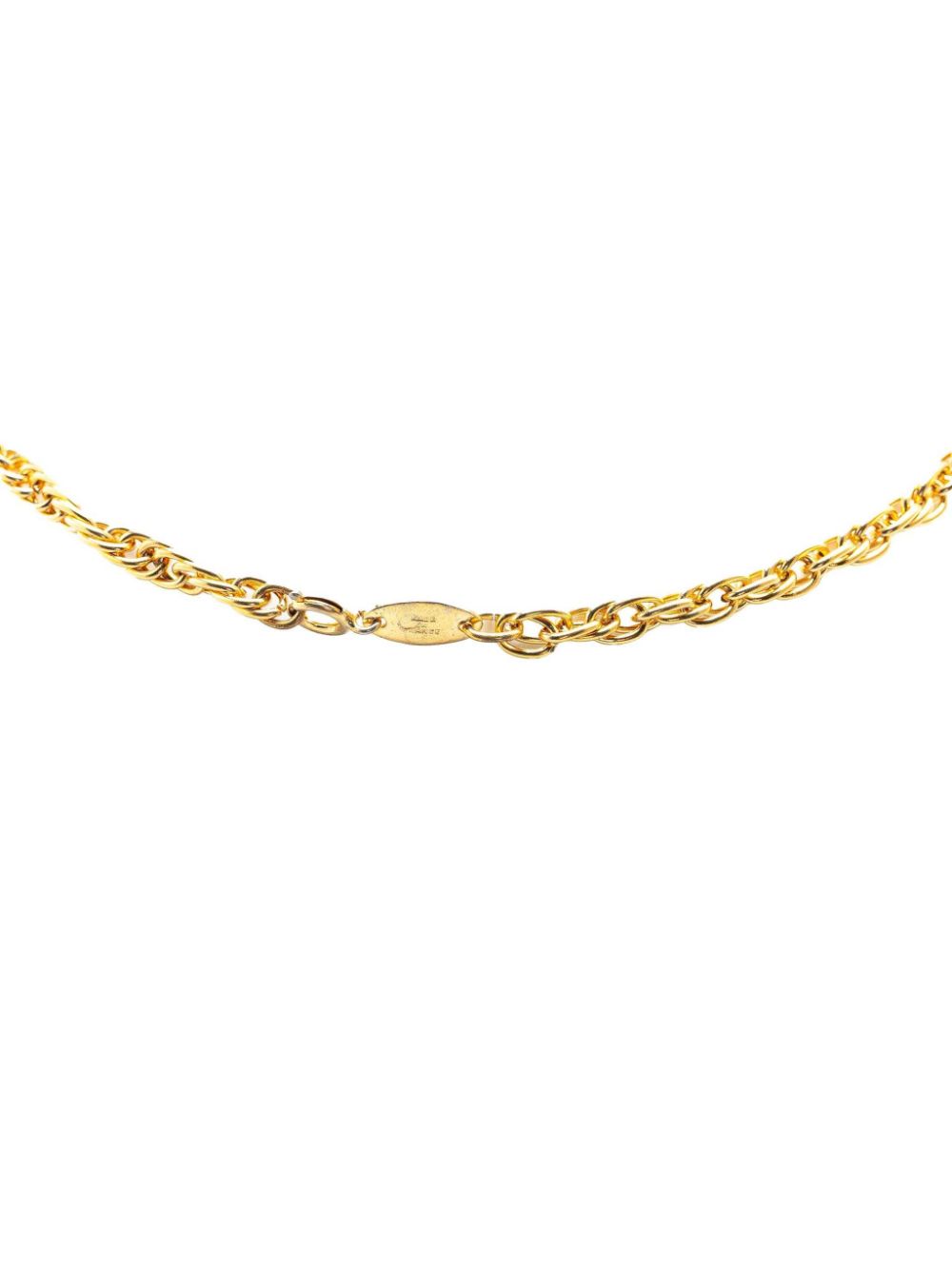 CHANEL Pre-Owned 1985 Gold Plated CC Round Pendant Necklace costume necklace - Goud