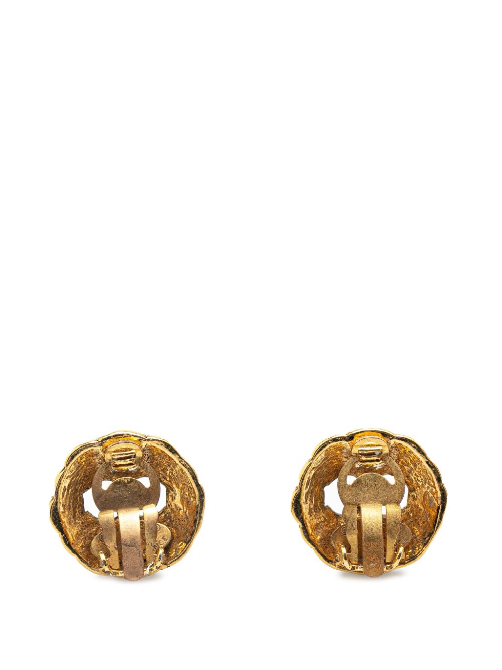 CHANEL Pre-Owned 1980-1990 Gold Plated CC Clip On Earrings costume earrings - Goud