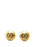 CHANEL Pre-Owned 1995 Gold Plated CC Clip On Earrings costume earrings