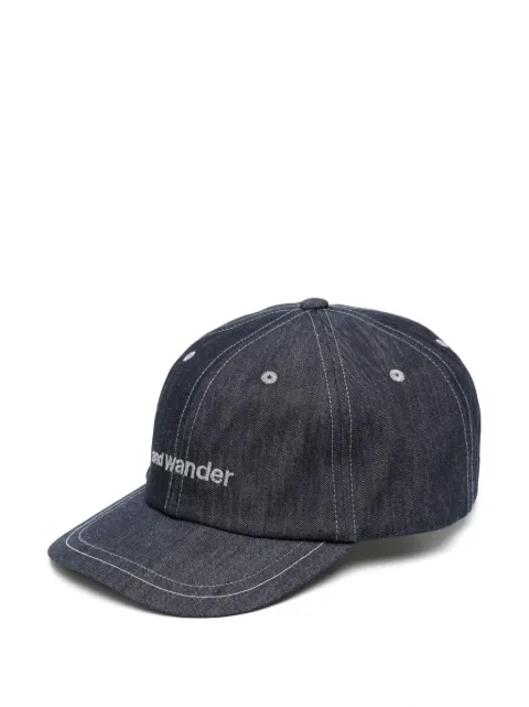 and Wander logo dry denim cap