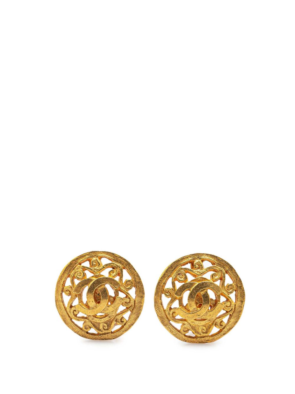 1995 Gold Plated CC Clip On Earrings costume earrings