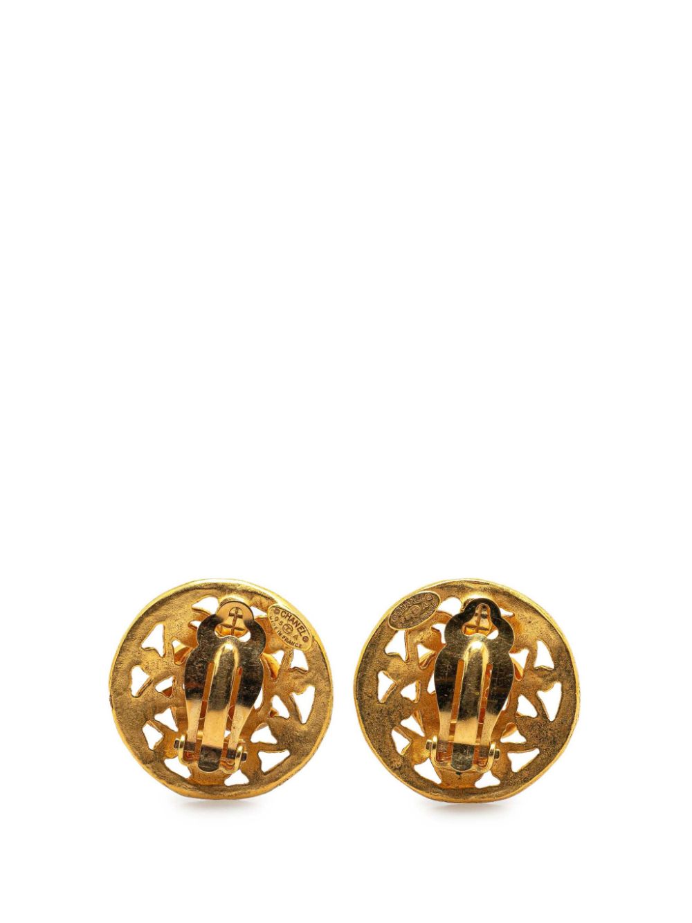 CHANEL Pre-Owned 1995 Gold Plated CC Clip On Earrings costume earrings - Goud