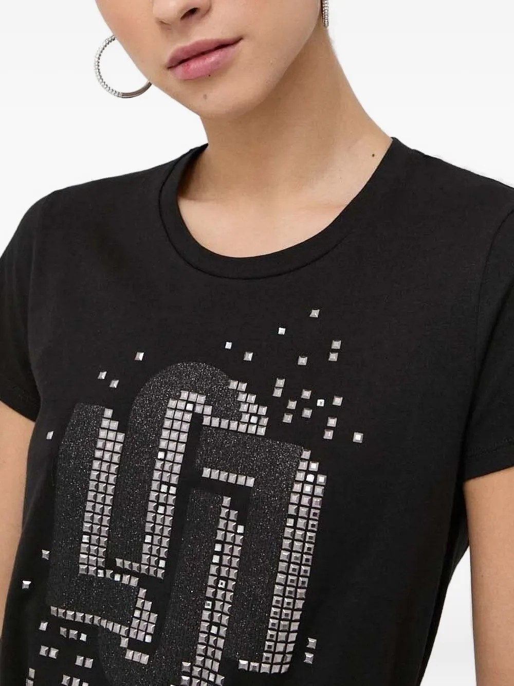LIU JO T-shirt verfraaid met kristallen Zwart