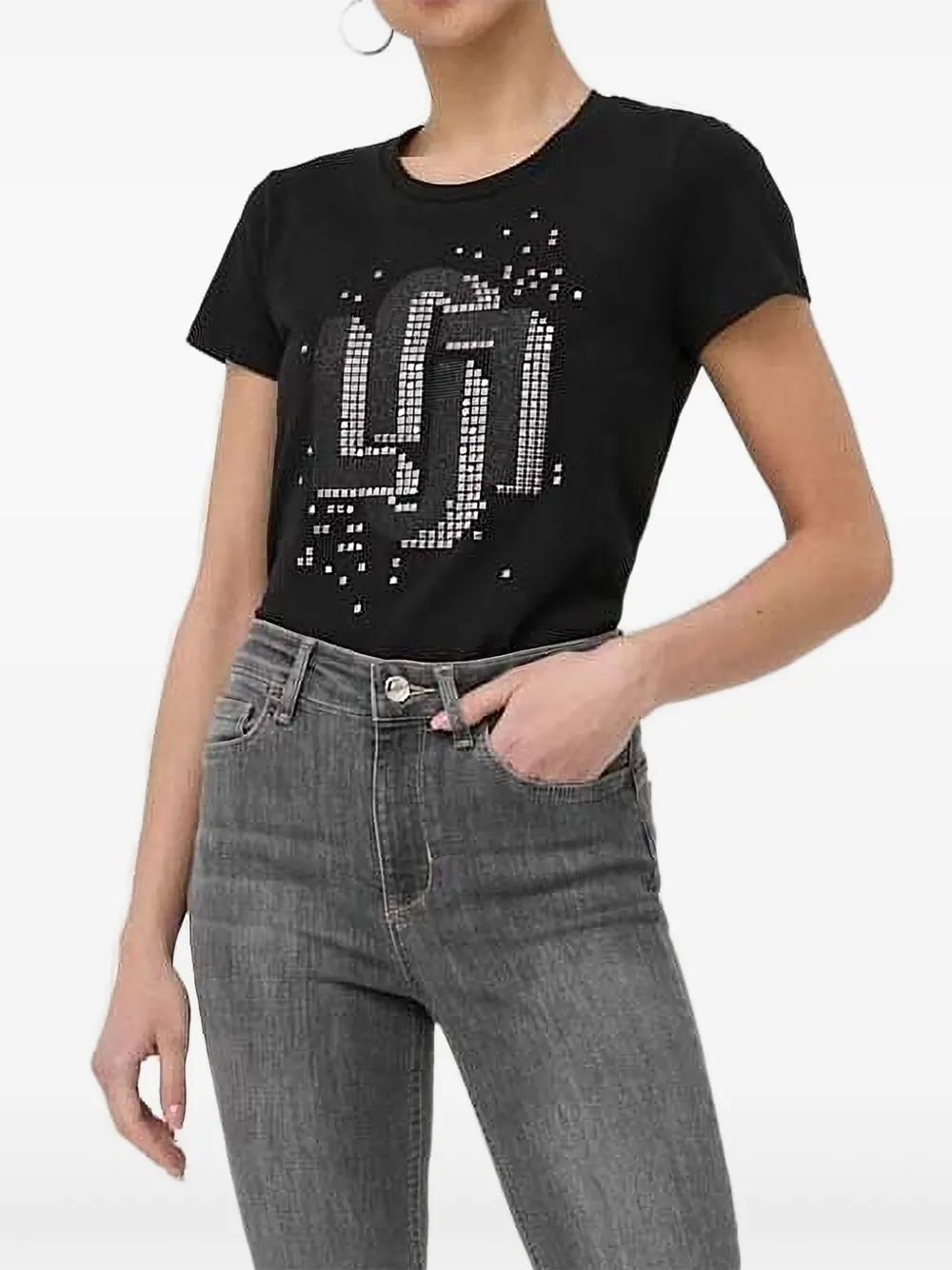 LIU JO camiseta con logo y apliques | negro | Image 1