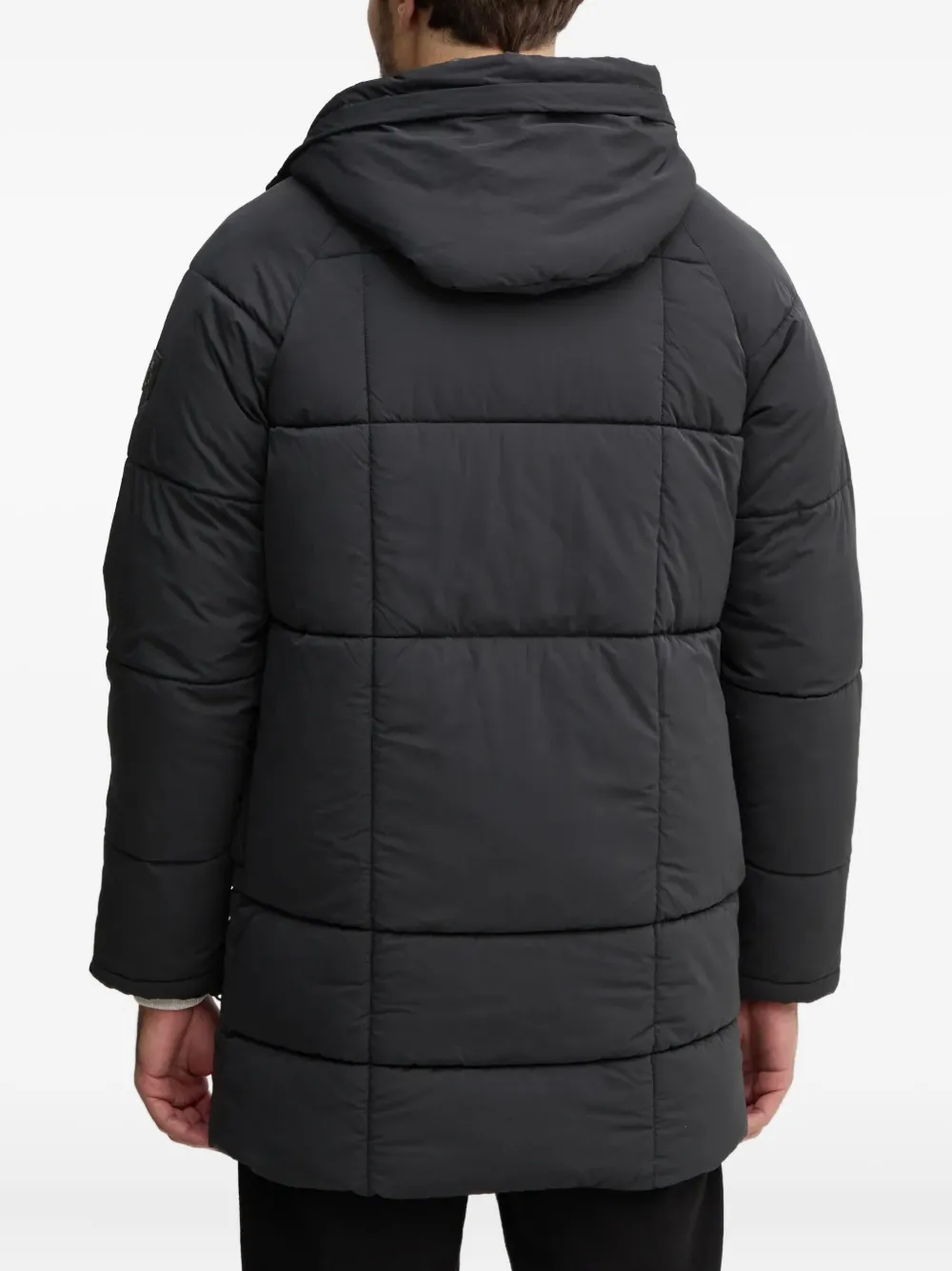 Liu •jo Hooded Quilted Coat In Black