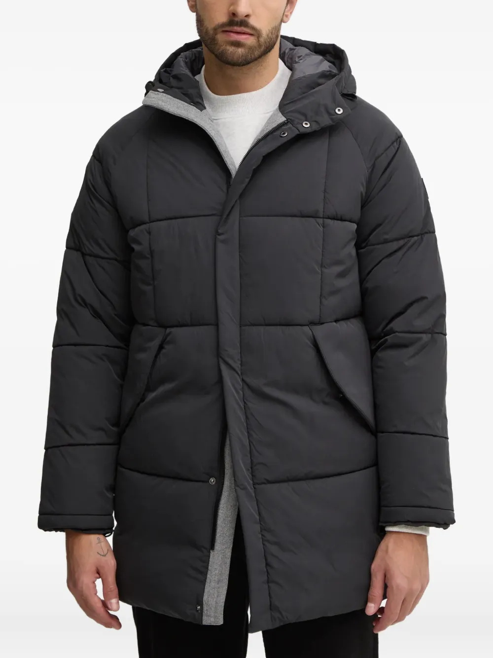 LIU JO hooded quilted coat - ブラック LIU JO hooded quilted coat - ブラック