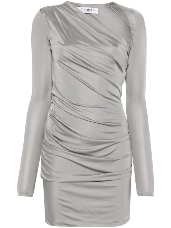 The Attico Draped Mini Dress | Grey | FARFETCH