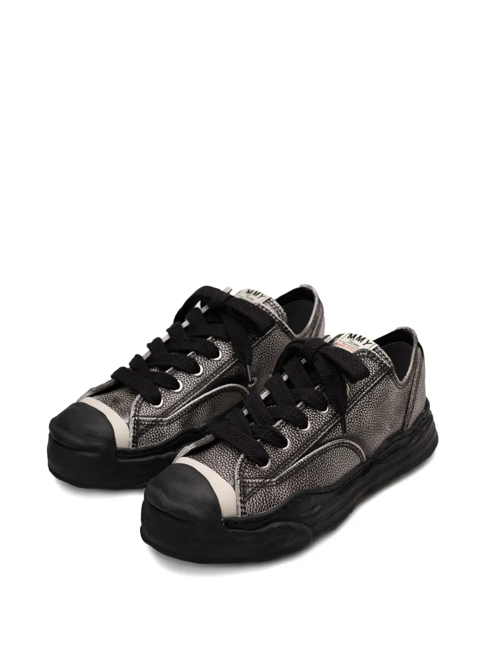 Maison MIHARA YASUHIRO Low-top sneakers van geborsteld leer Zwart