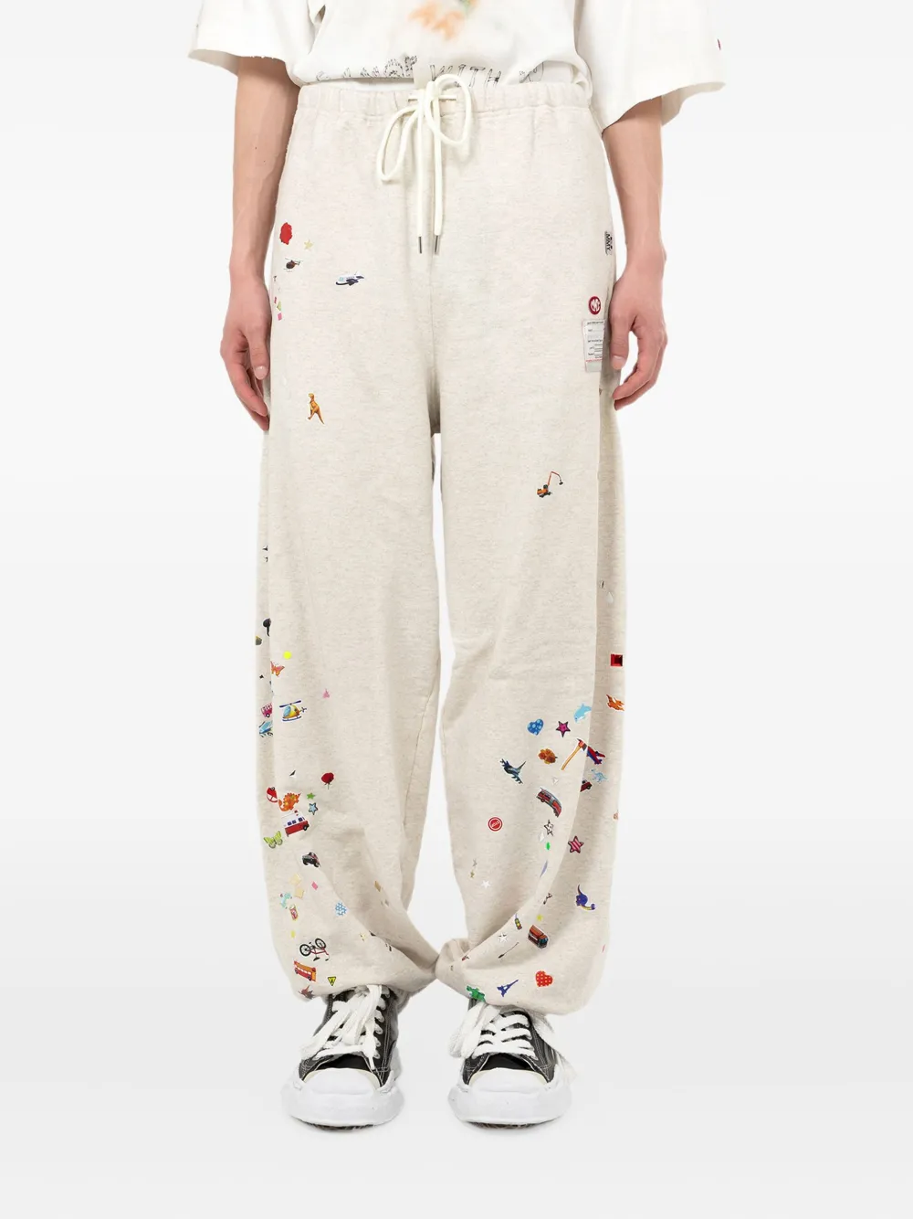 Maison MIHARA YASUHIRO Joggingbroek met borduurwerk - Wit
