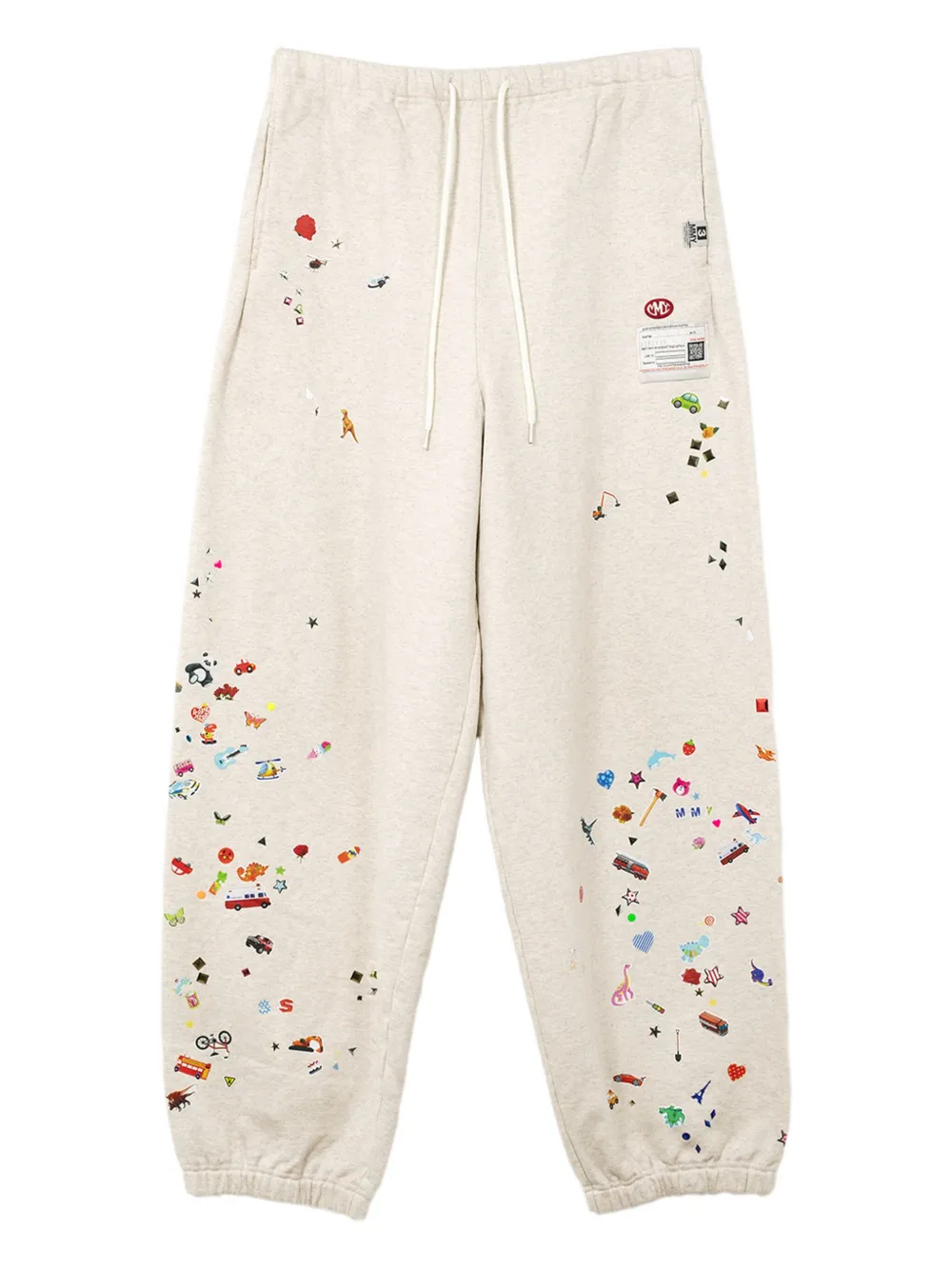 Miharayasuhiro Sticker Graphic-print Track Pants In White