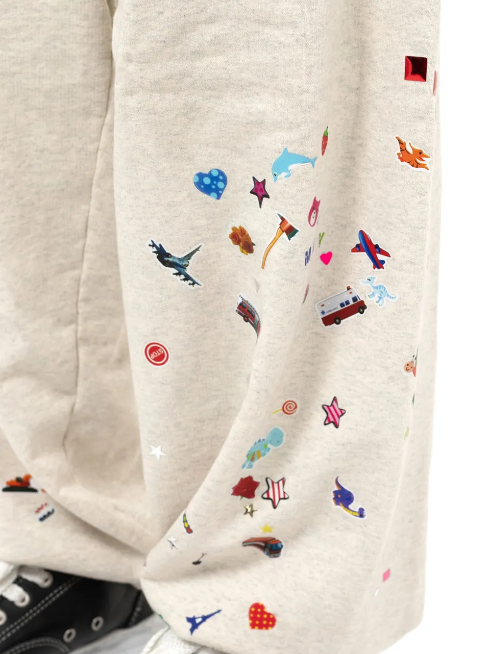 Miharayasuhiro Sticker Graphic-print Track Pants In White