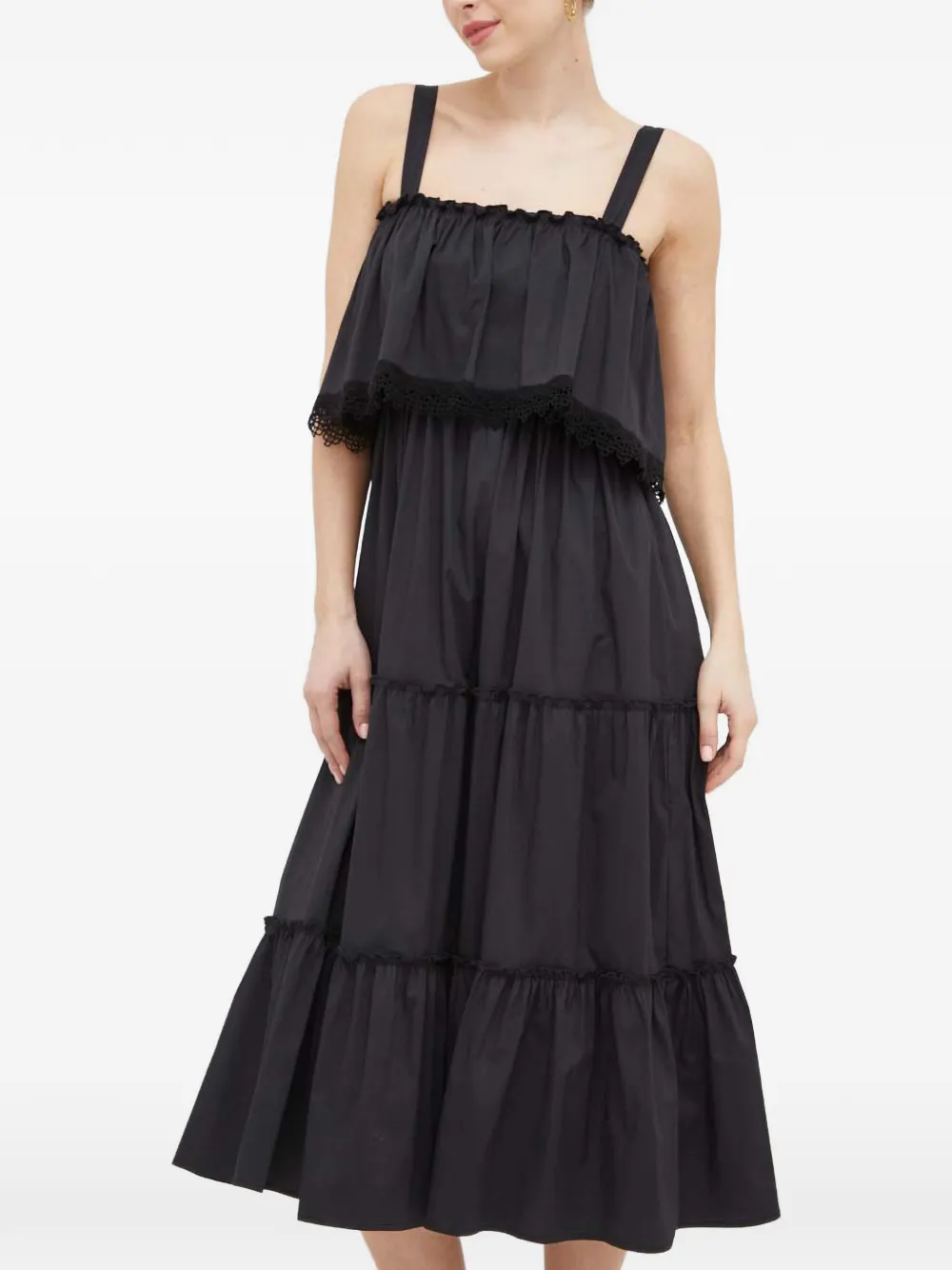 LIU JO ruffled midi dress - Nero