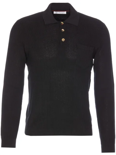 Brunello Cucinelli ribbed-knit polo shirt 