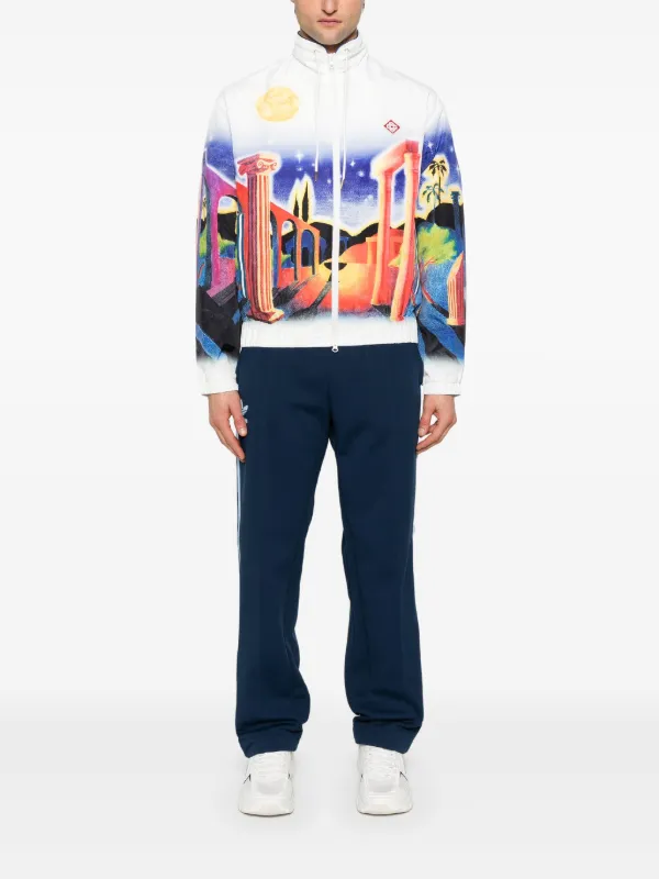 Casablanca WPS25JTP02801MIDNIGHTACROPOLIS 関税送料込 Casablanca Midnight Acropolis Windbreaker Jacket | White