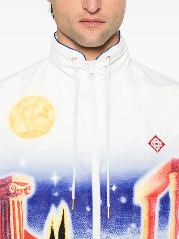 Casablanca WPS25JTP02801MIDNIGHTACROPOLIS 関税送料込 Casablanca Midnight Acropolis Windbreaker Jacket | White