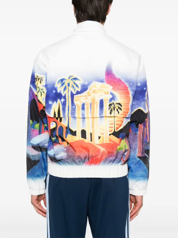 Casablanca WPS25JTP02801MIDNIGHTACROPOLIS 関税送料込 Casablanca Midnight Acropolis Windbreaker Jacket | White
