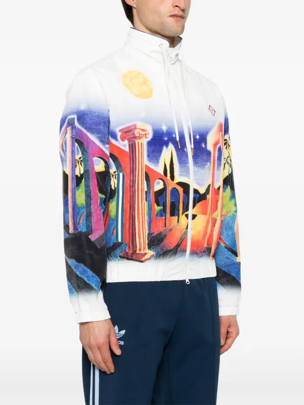 Casablanca WPS25JTP02801MIDNIGHTACROPOLIS 関税送料込 Casablanca Midnight Acropolis Windbreaker Jacket | White