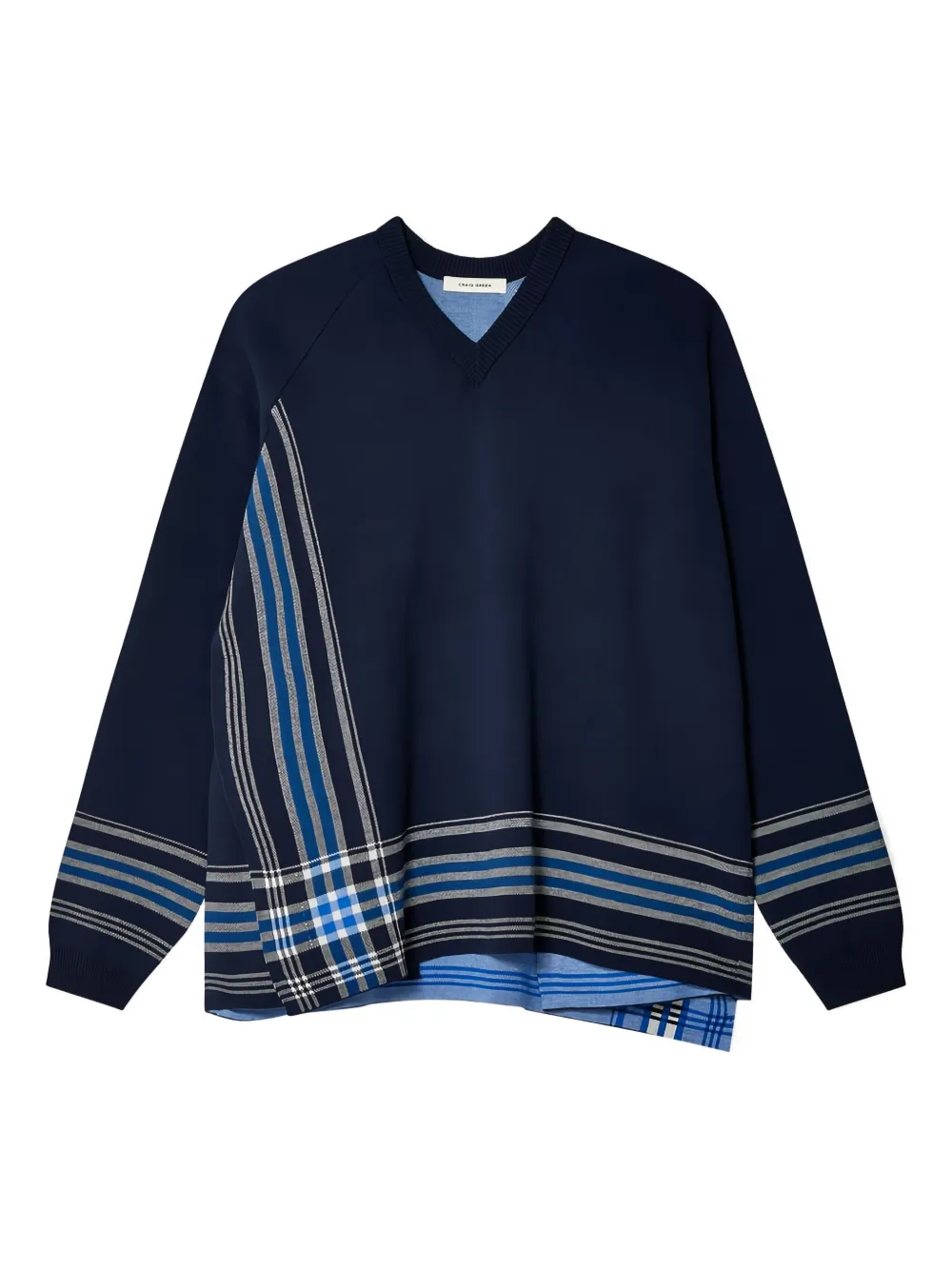 Craig Green striped V-neck sweater | Blue | Image 1