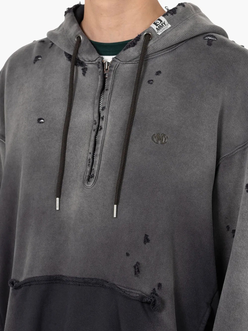Maison MIHARA YASUHIRO Hoodie met gerafeld effect Zwart