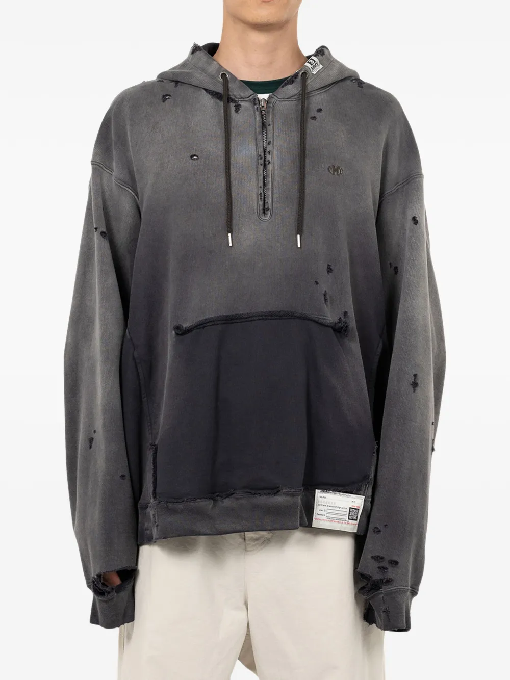 Maison MIHARA YASUHIRO distressed-effect hoodie | Hoodies | Image 2