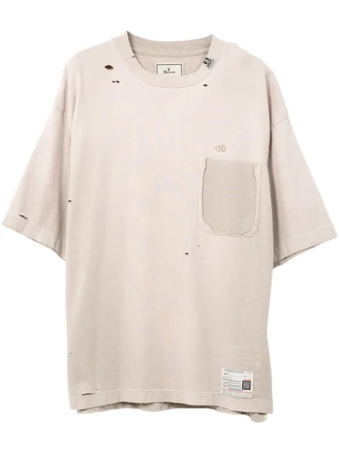 Maison MIHARA YASUHIRO playera con efecto envejecido