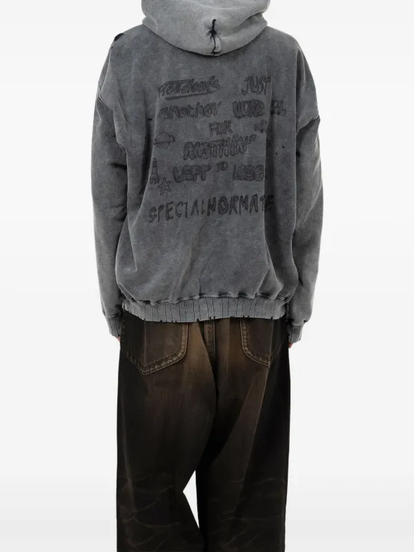 Maison MIHARA YASUHIRO Bleached Hoodie | Black | FARFETCH BN