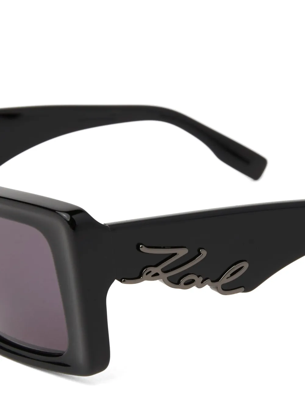 Karl Lagerfeld Zonnebril met kenmerkend uitgesneden detail Zwart