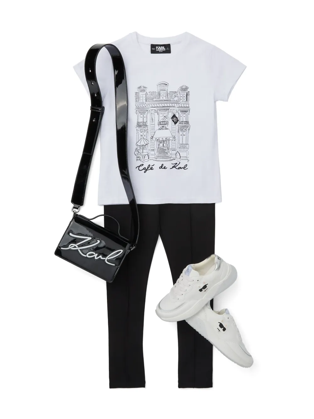 Karl Lagerfeld Kids Karl Café T-shirt met korte mouwen Wit