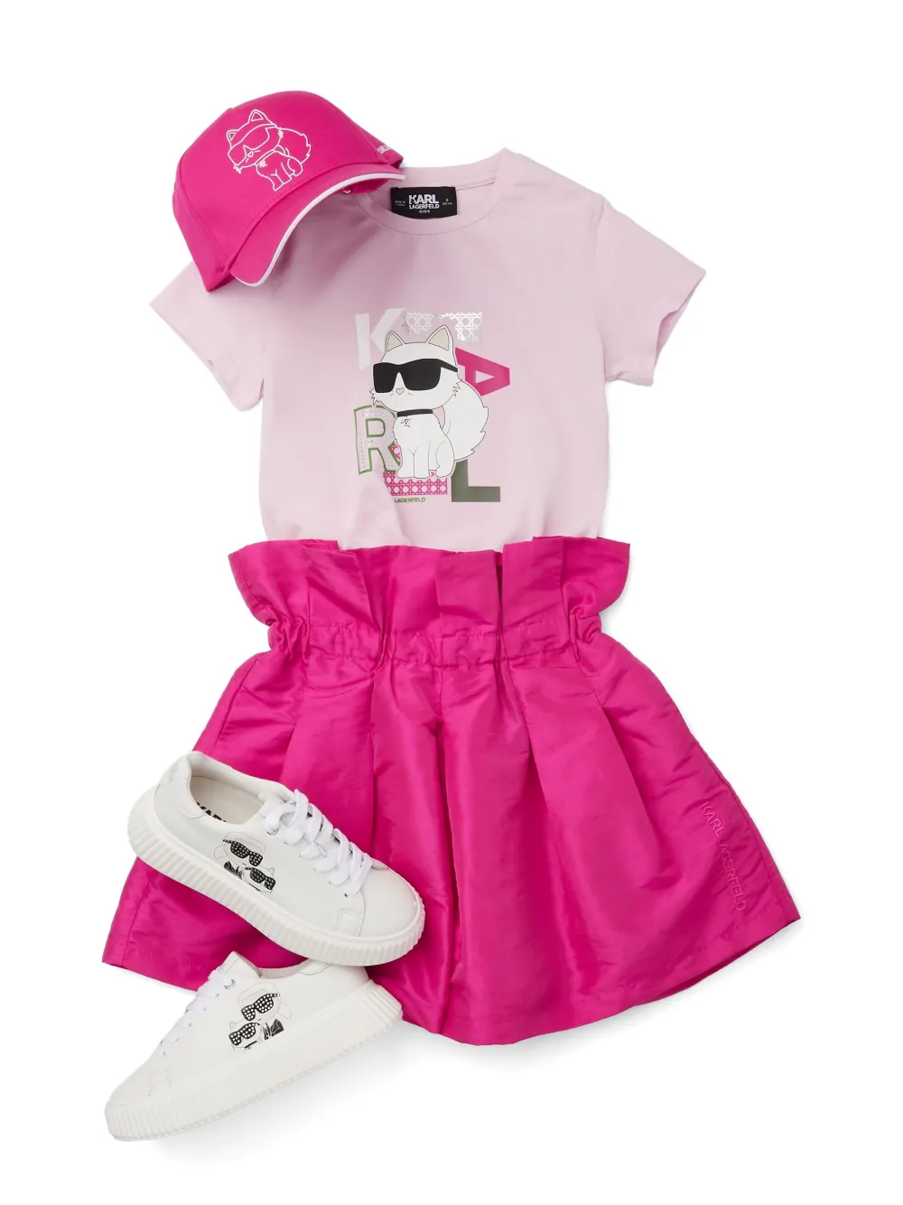 Karl Lagerfeld Kids Ikon Choupette T-shirt Roze