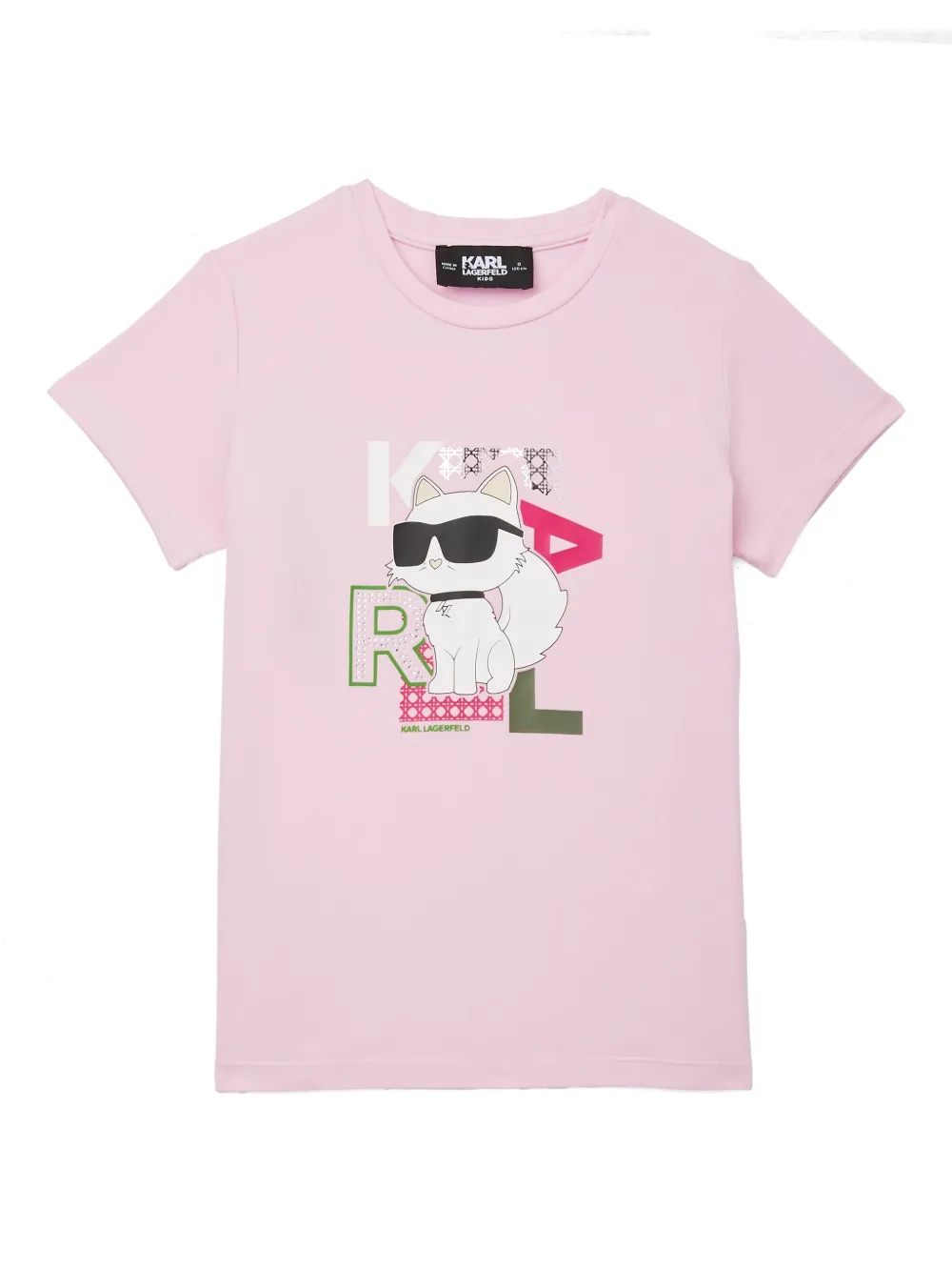 Karl Lagerfeld Kids Ikon Choupette T-shirt Roze