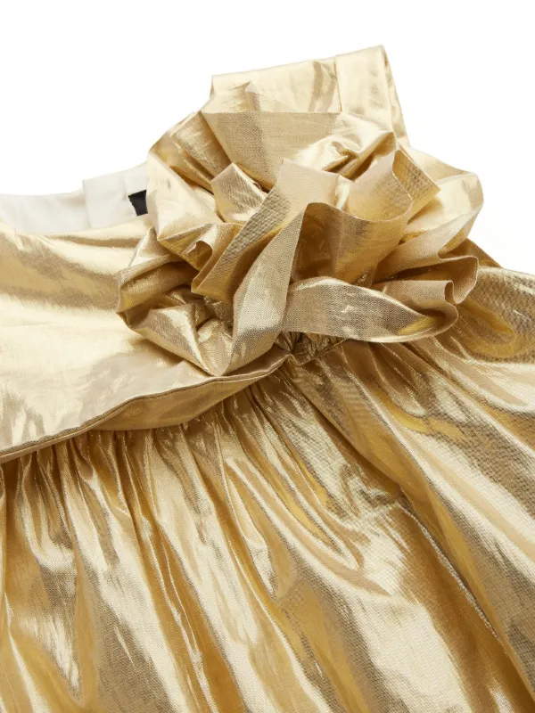 karl lagerfeld gold dress Karl Lagerfeld for Chloe 1981 Black & Liquid Gold Dress main image 1