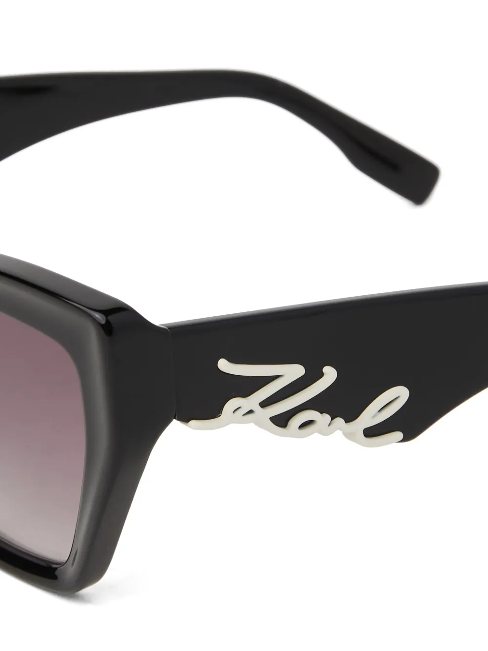 Karl Lagerfeld Zonnebril met kenmerkend uitgesneden detail Zwart