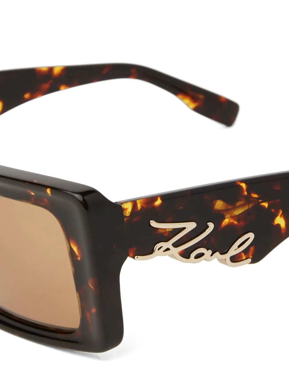 Karl Lagerfeld Zonnebril met kenmerkend uitgesneden detail Bruin