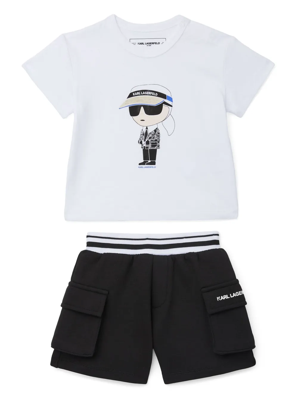 Karl Lagerfeld Kids Shorts met logoprint Zwart