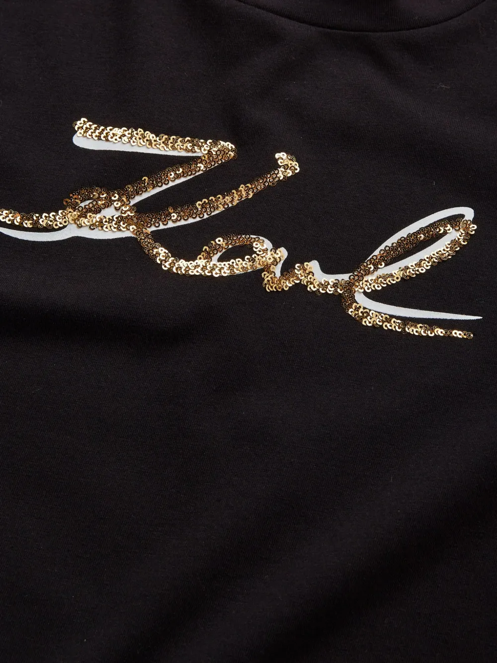 Karl Lagerfeld Kids Signature T-shirt met korte mouwen Zwart