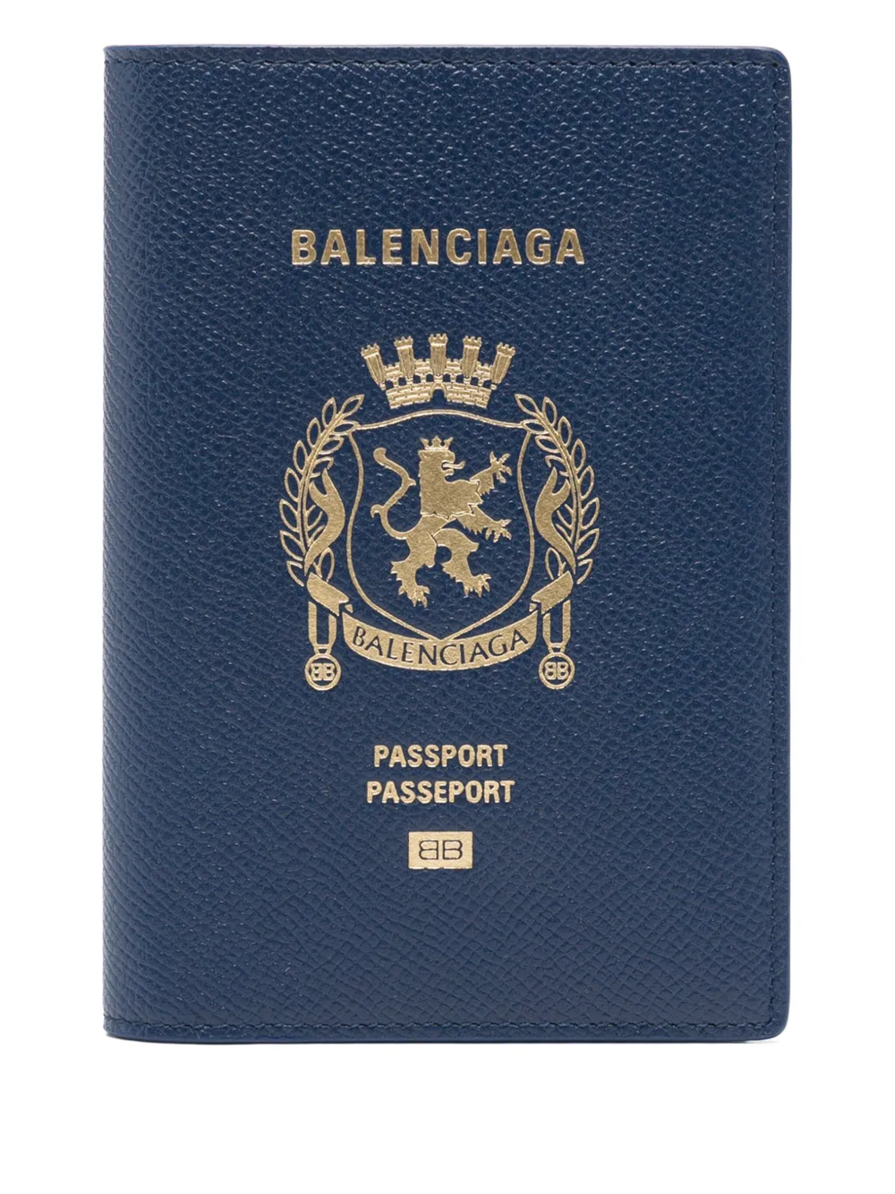 Balenciaga logo-stamp passport holder – Blue Balenciaga logo-stamp passport holder – Blue