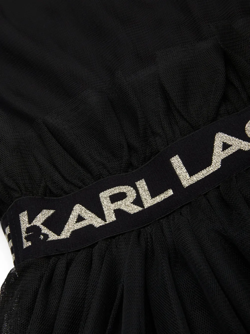 Karl Lagerfeld Kids Jurk met logo tailleband Zwart
