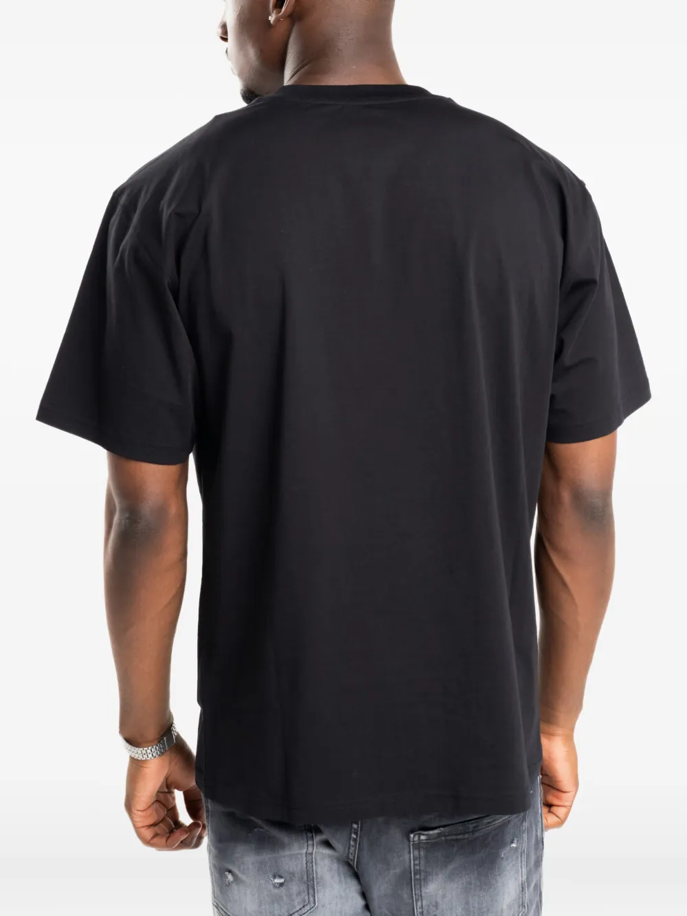 Moschino Katoenen T-shirt met logoprint Zwart