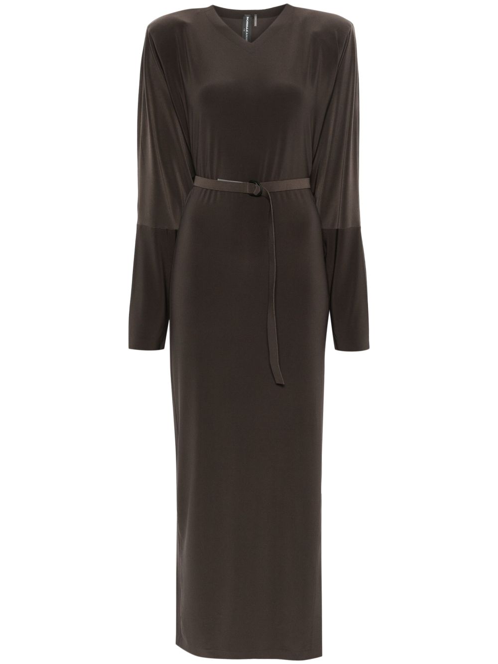 Norma Kamali dolman side-slit gown - Brown