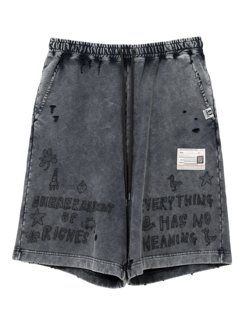 Maison MIHARA YASUHIRO bleached-effect shorts | Black | Image 1