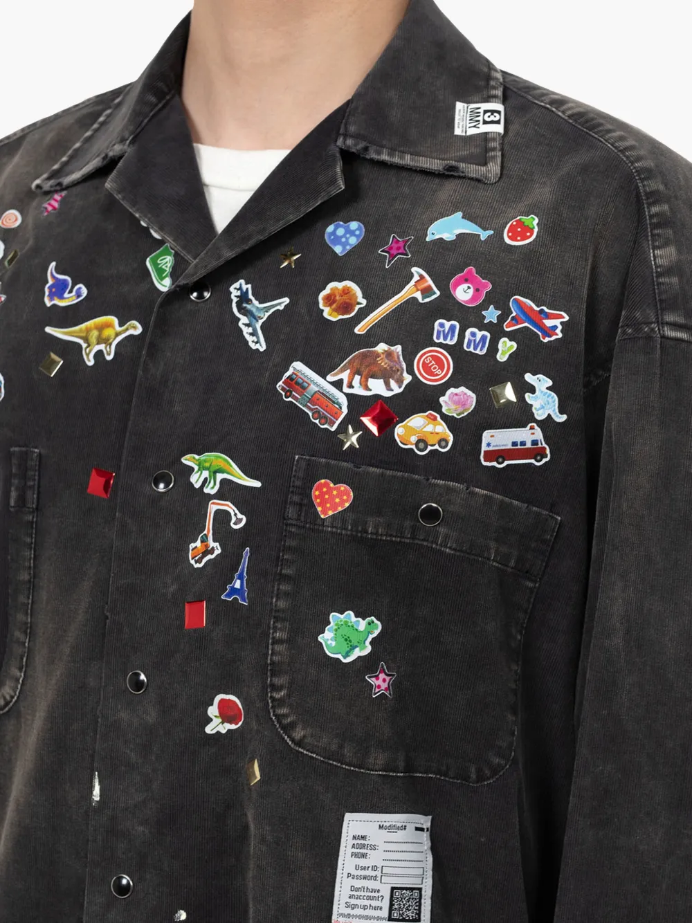 Maison MIHARA YASUHIRO Overhemd met patch Zwart