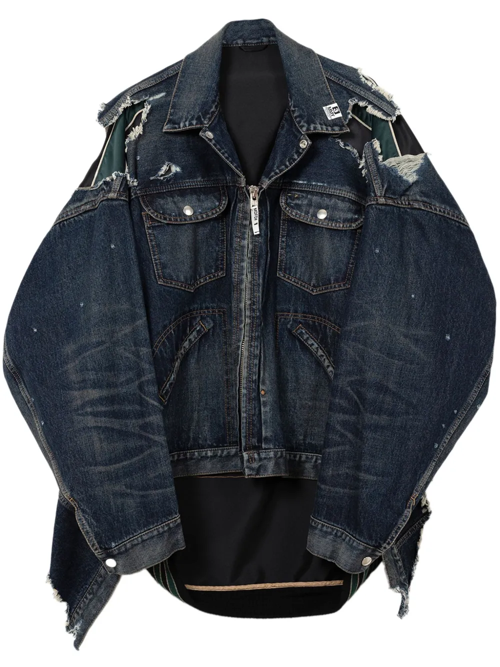 layered denim jacket