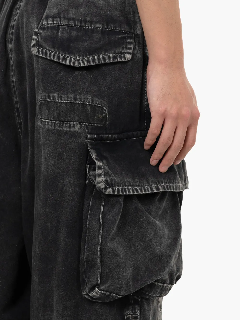 Maison MIHARA YASUHIRO Repair cargo jeans Zwart