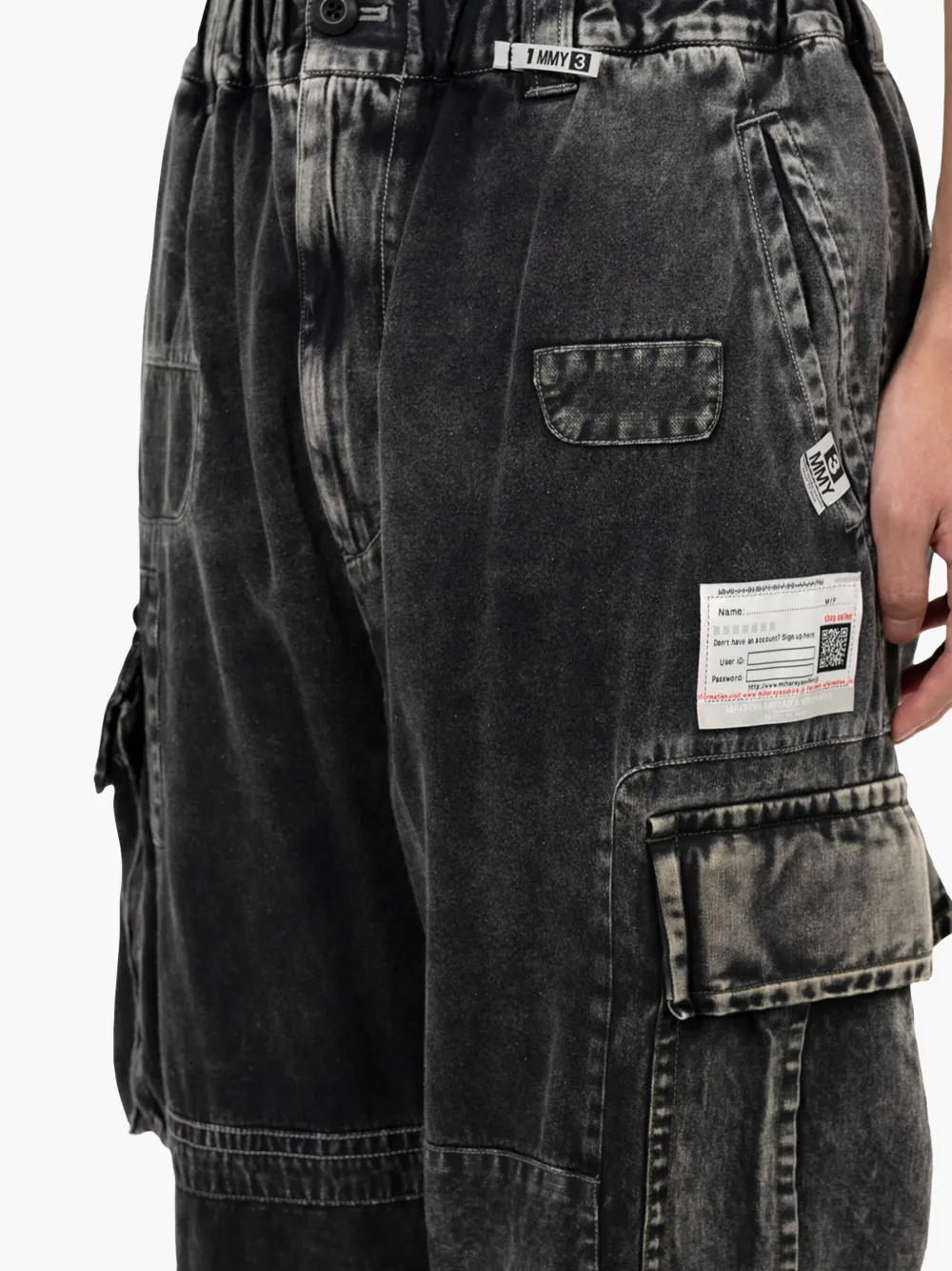 Maison MIHARA YASUHIRO Repair cargo jeans Zwart