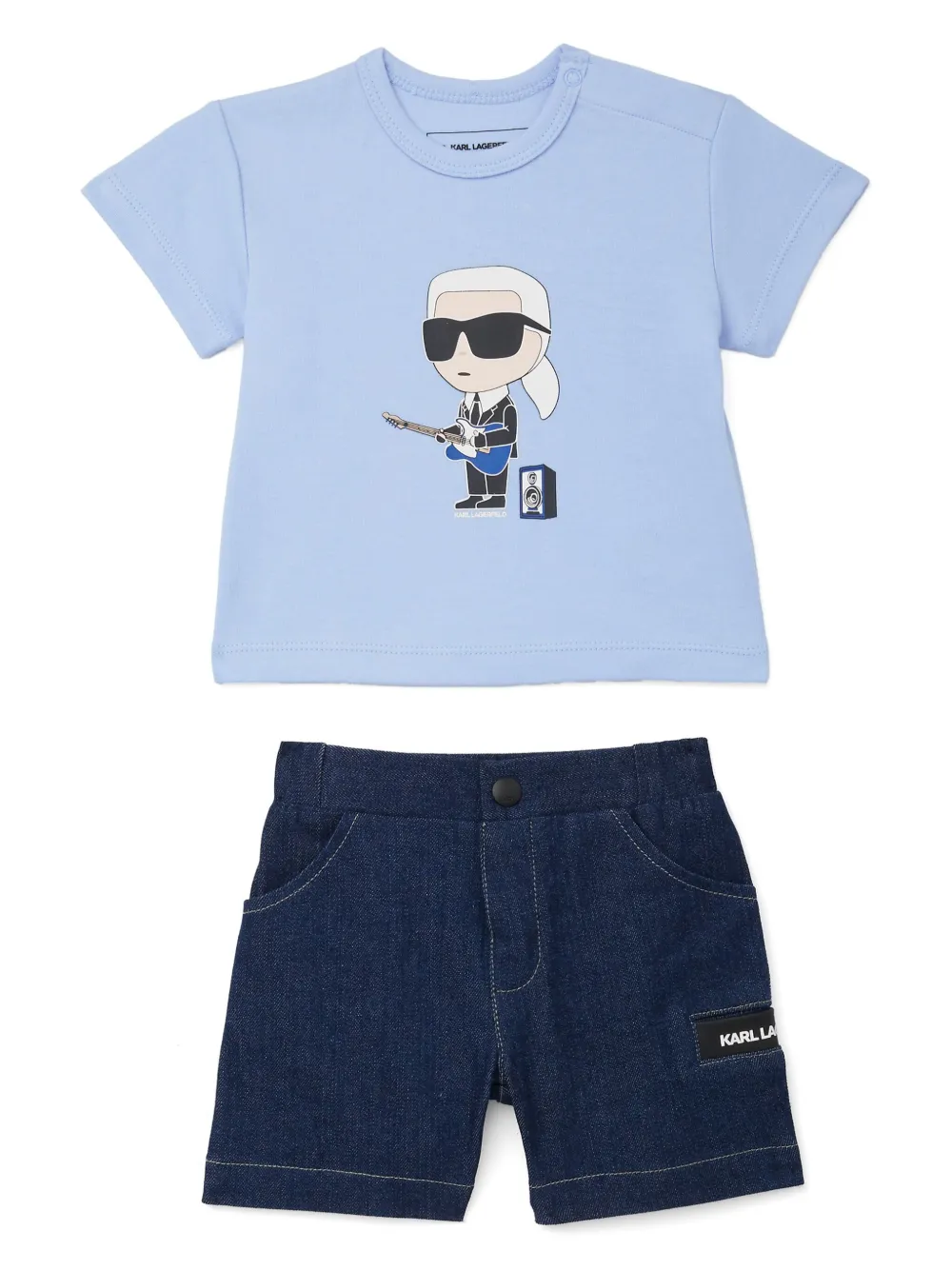 Karl Lagerfeld Kids Shorts met logoprint Blauw